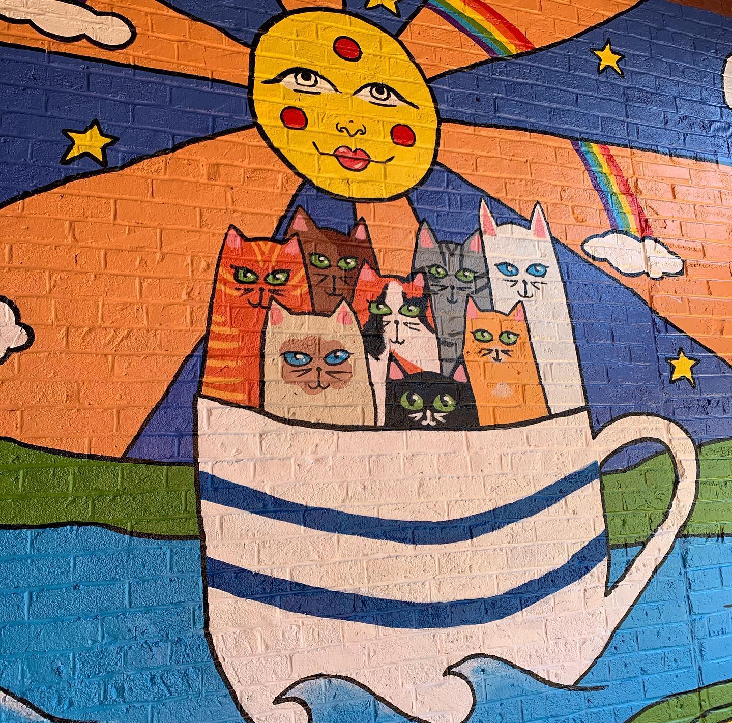 River Kitty Cat Café Public Mural